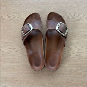 Birkenstock Women's Brown Slide Sandals